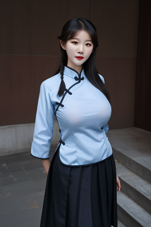 78994-375038163-best quality, masterpiece,real,realistic, photo,photorealistic, looking at viewer,1girl, chuxia, huge breasts,_minguoxiaofu,scho.png